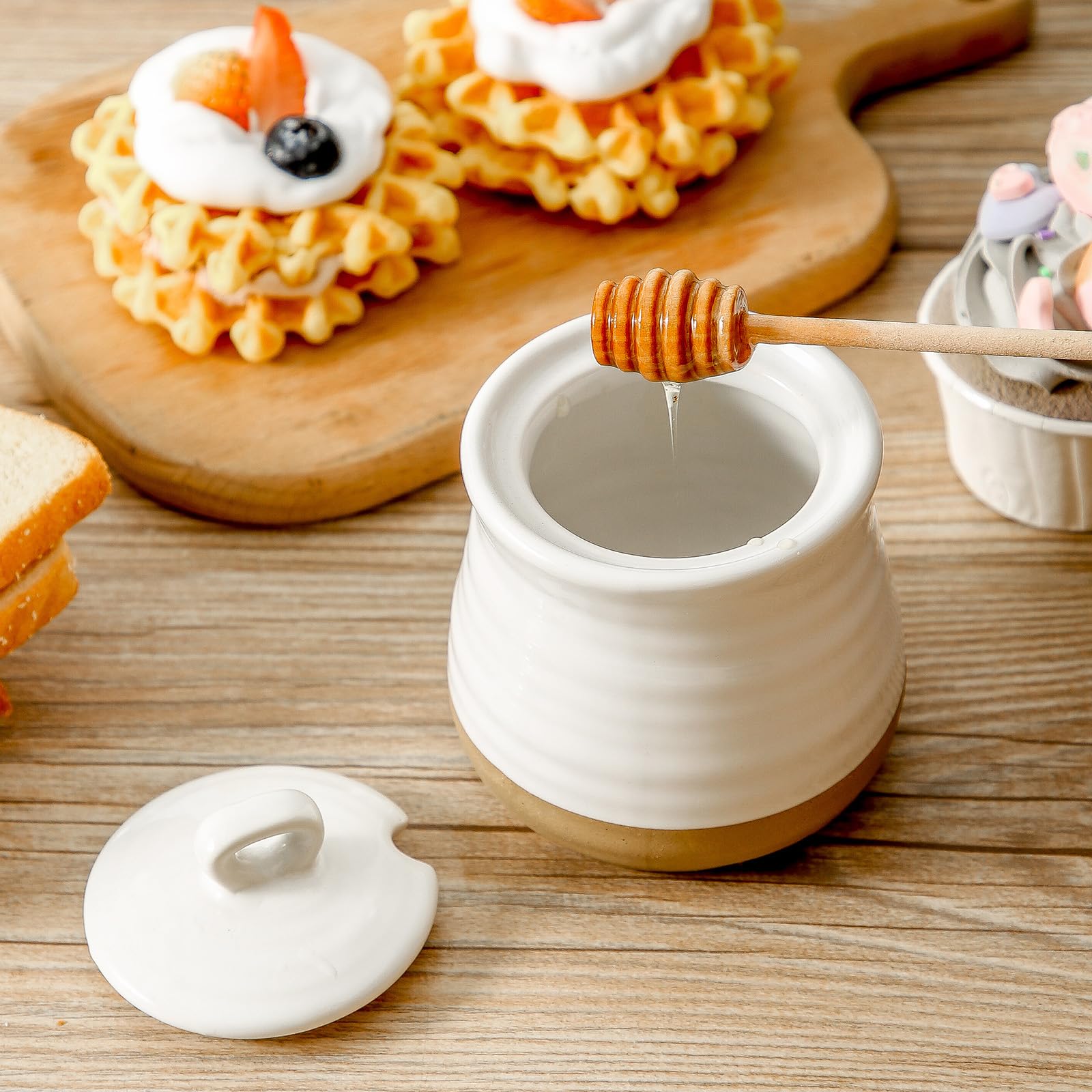 HASENSE tapa ceramica tarro, ayuda a mantener la miel fresca