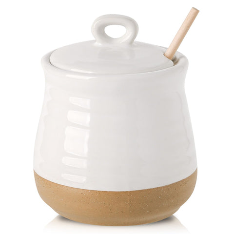 HASENSE tarro de miel ceramico con tapa, ideal para conservar la miel fresca