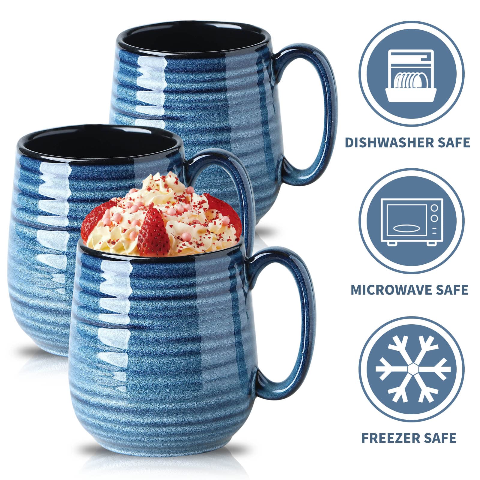 HASENSE Taza azul para regalo práctico y versátil