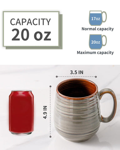 Taza HASENSE ergonómica con asa grande para un agarre estable