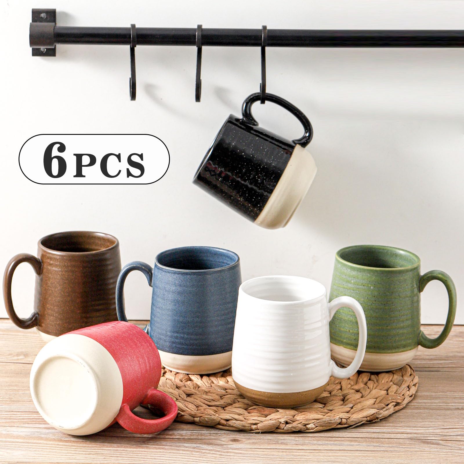 Hasense taza ergonomica con manija ancha para un agarre comodo.