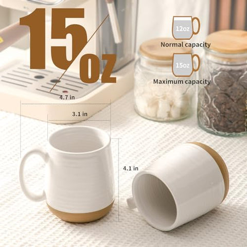 HASENSE tazas blancas acabado mate-brillante para mesa elegante.