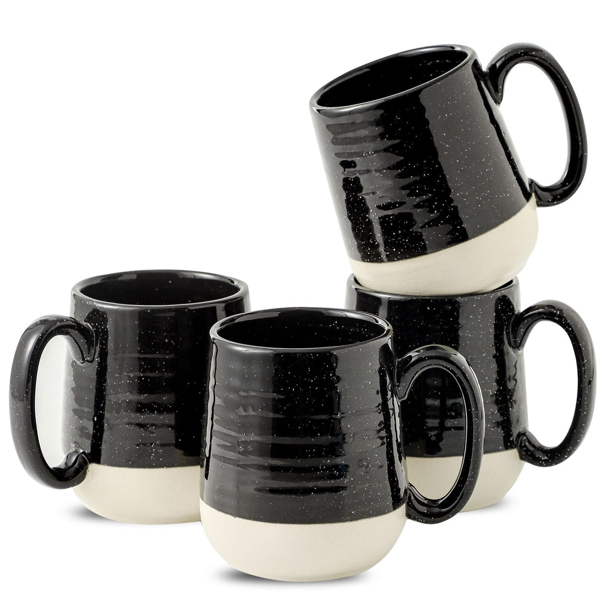 HASENSE tazas cerámica 15 onzas negro mate para café y chocolate caliente