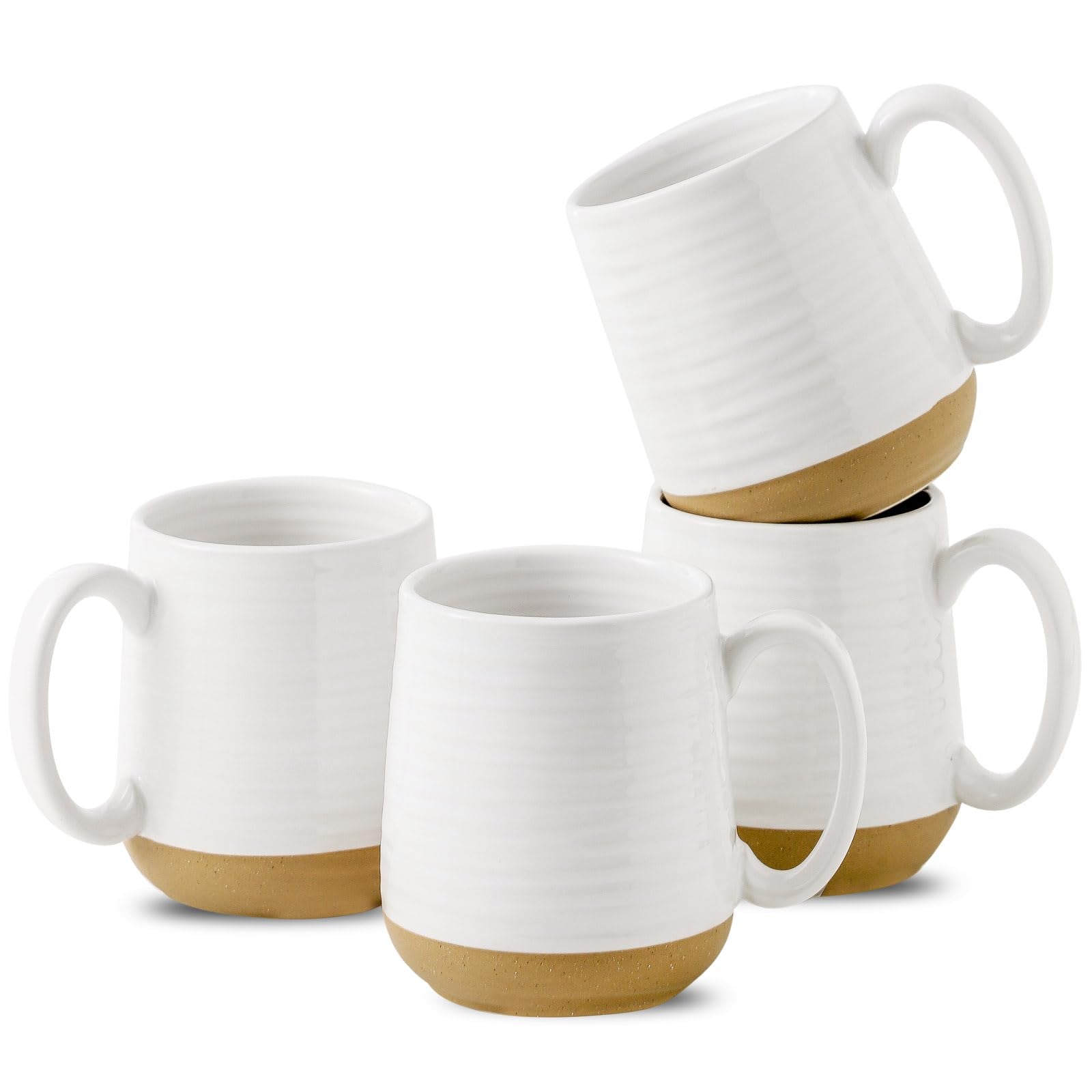 HASENSE tazas cafe conjunto 4 15oz, gran capacidad para cafe y sopa.