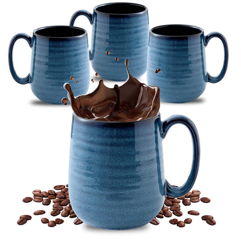 HASENSE tazas de café de porcelana con conjunto de 4, ideal para uso diario