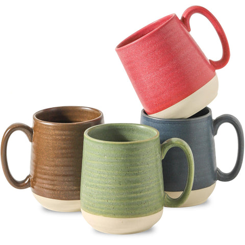 HASENSE tazas café 15oz, set de 4, diseño práctico para servir en casa.