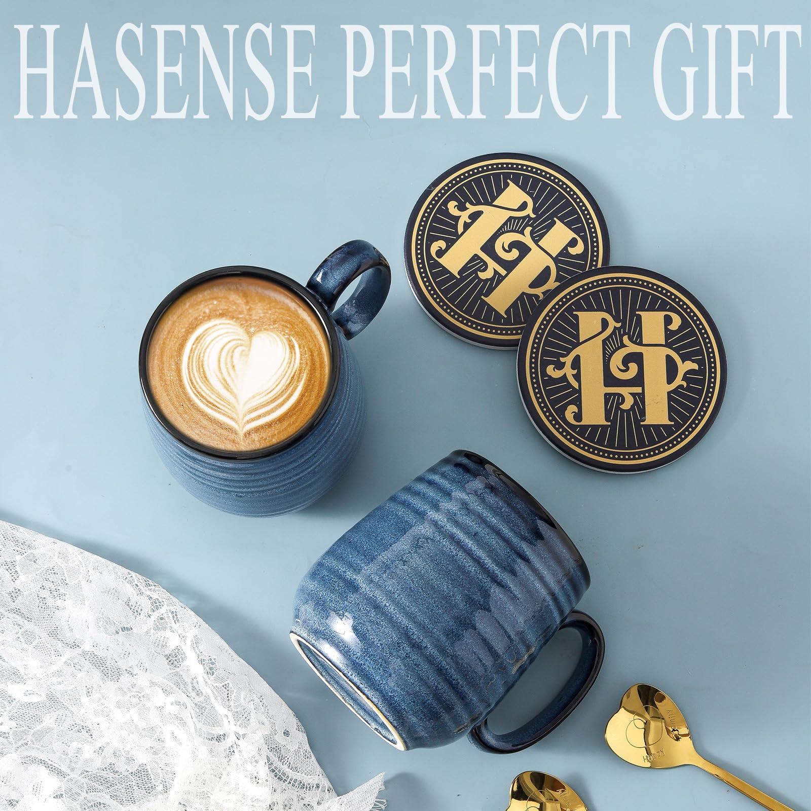 HASENSE tazas cerámicas grandes para bebidas calientes y momentos de descanso.