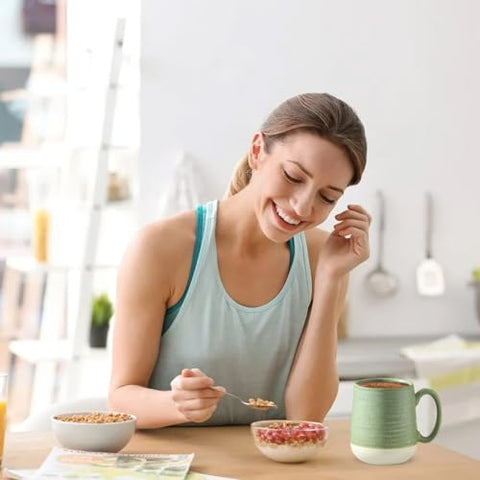 HASENSE tazas porcelana 15oz asa ergonómica para toma cómoda