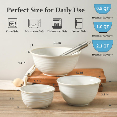 HASENSE tazones cerámicos apilables para ahorro de espacio en la cocina