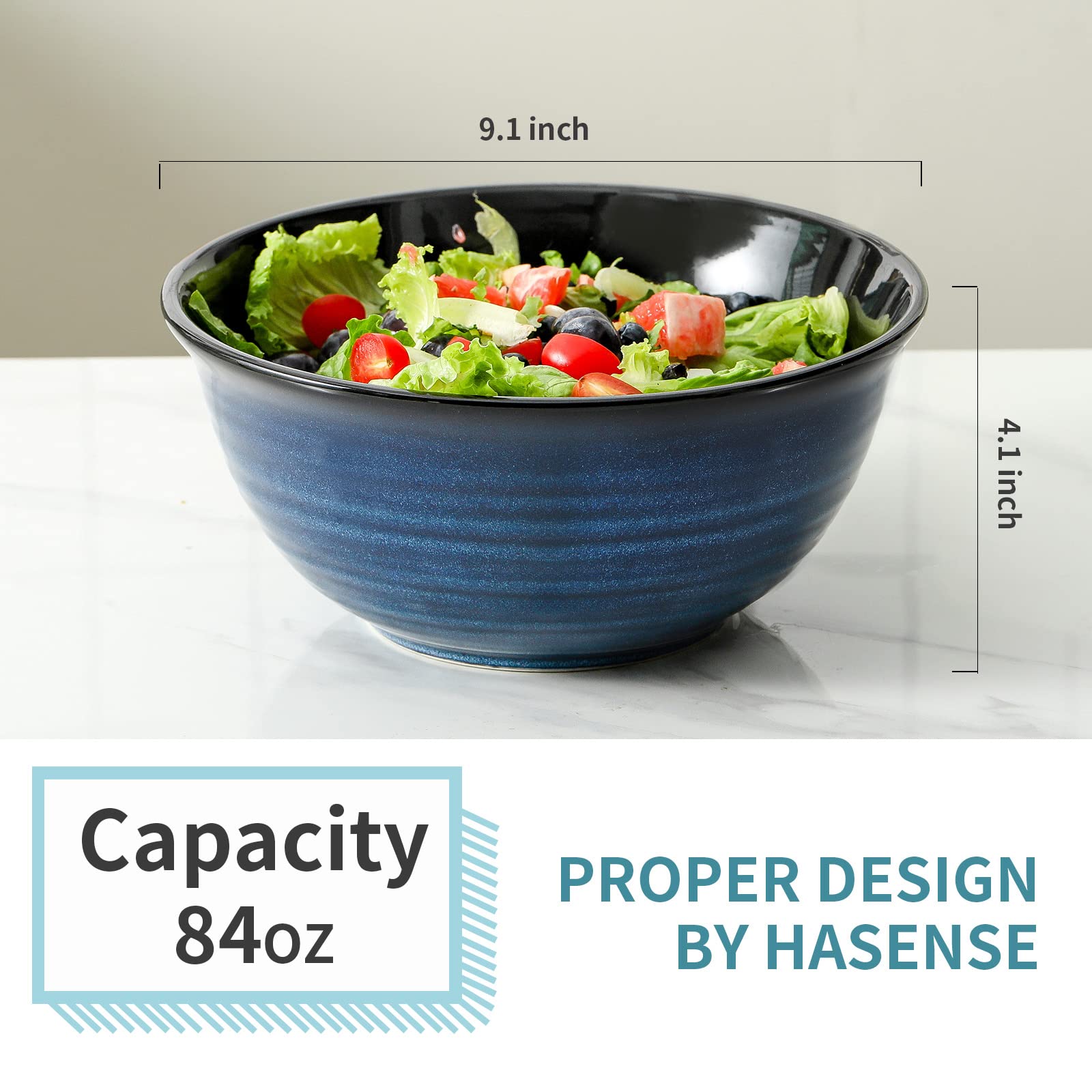 Hasense tazones cerámicos apilables, ahorro de espacio en la cocina