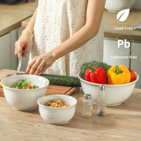 HASENSE tazones cerámicos elegantes ideales para servir ensaladas y pastas