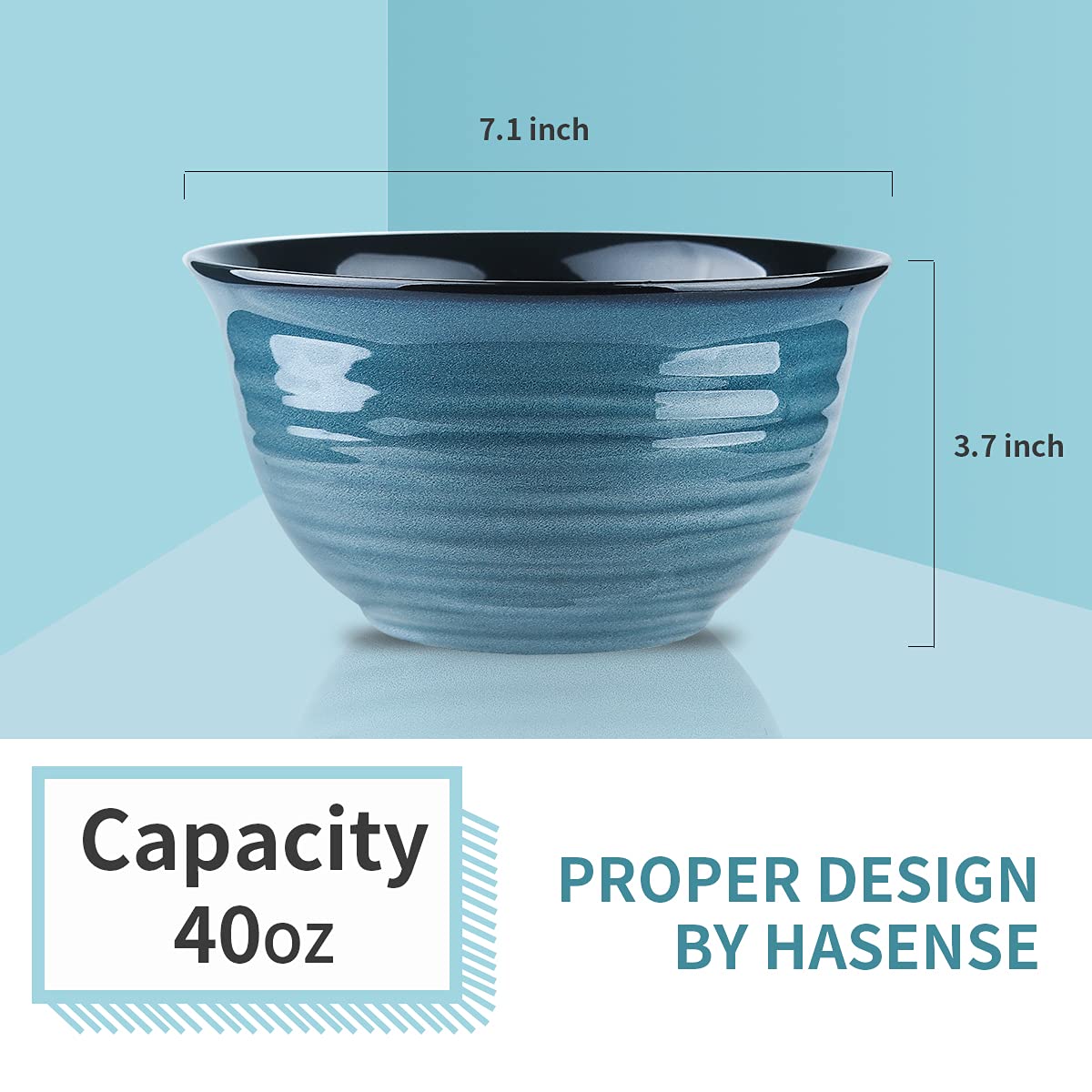 HASENSE tazones para ensaladas y pasta, aptos para microondas.