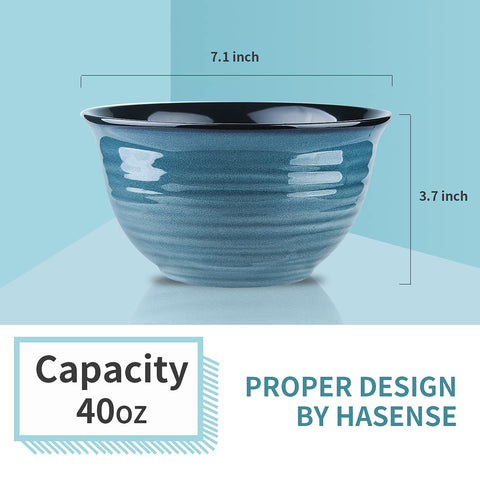 HASENSE tazones para ensaladas y pasta, aptos para microondas.