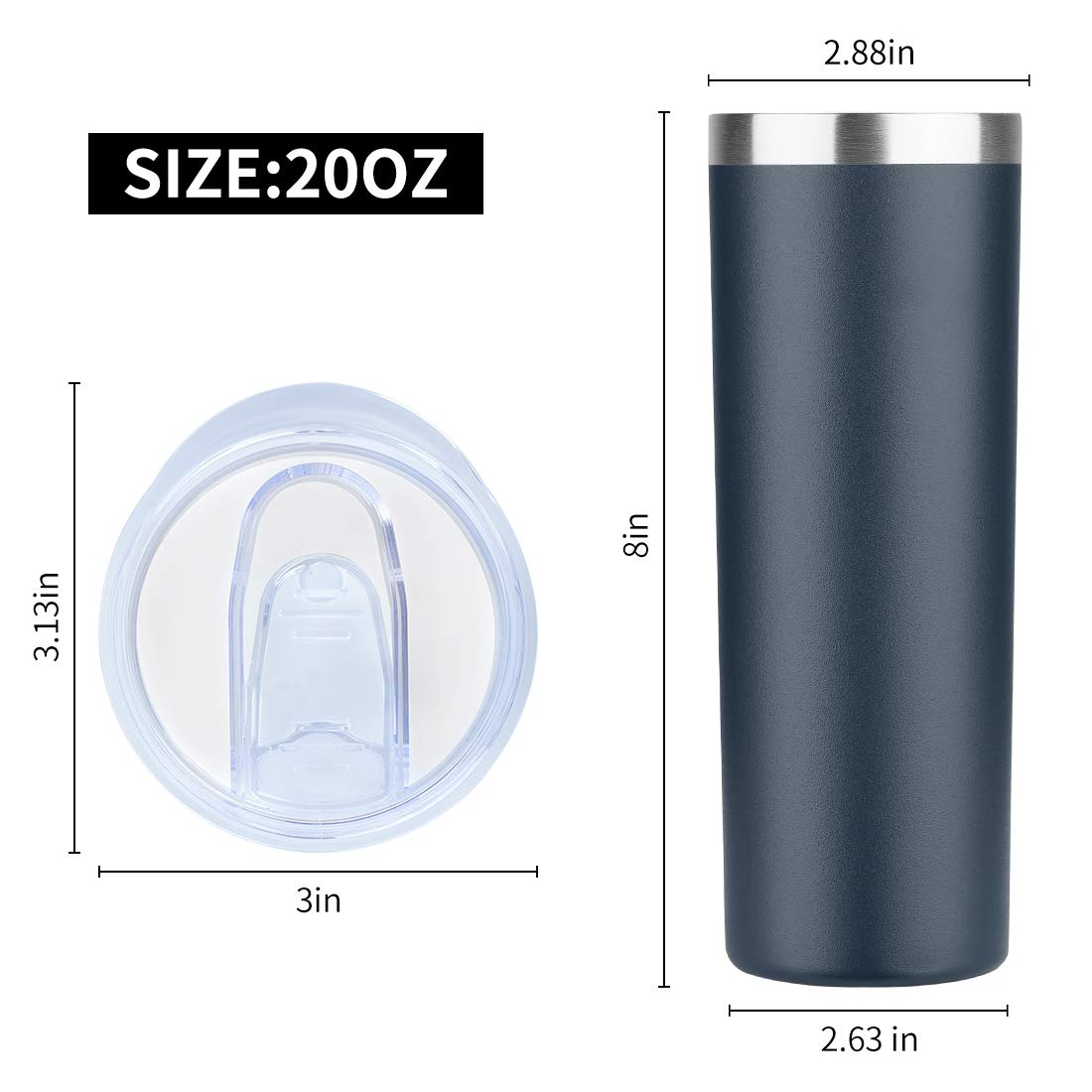 HASLE OUTFITTERS 20oz tumbler asa, agarre cómodo y evita deslizamiento