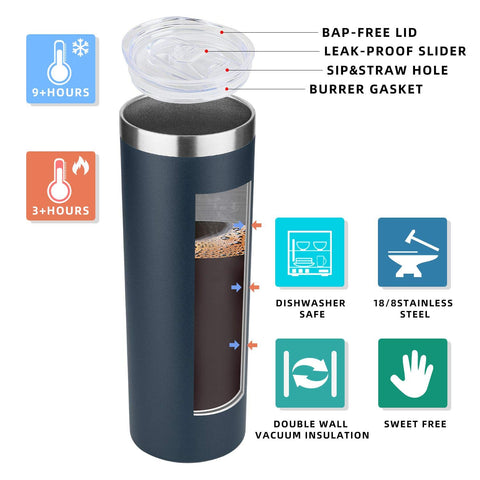 HASLE OUTFITTERS 20oz tumbler exterior texturado, agarre firme en mano