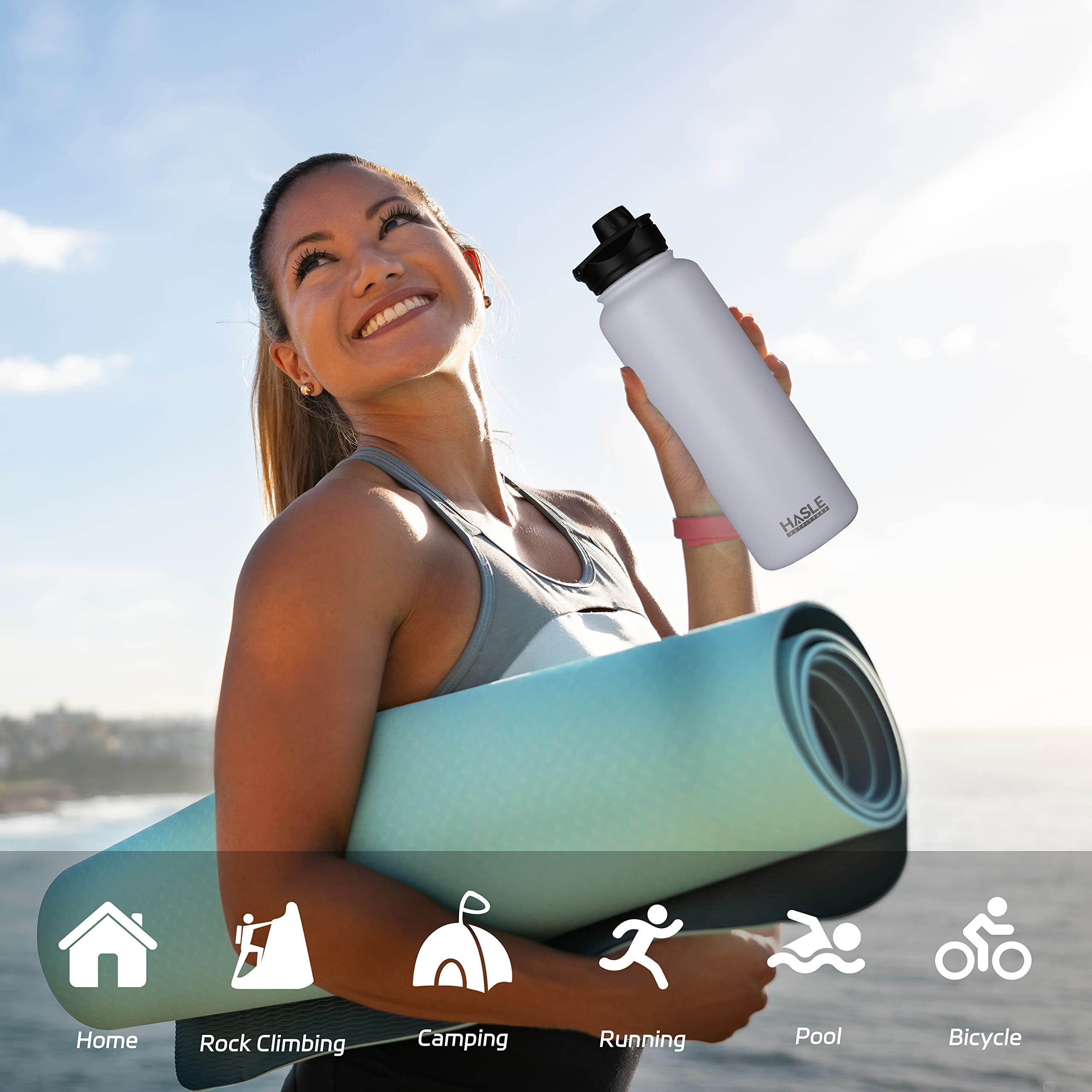 HASLE OUTFITTERS botella 40oz perfecta para uso diario y actividades al aire libre