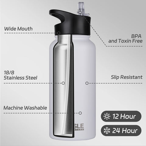 Botella HASLE OUTFITTERS 32oz con tapa boquilla; beber sin goteos durante la actividad.