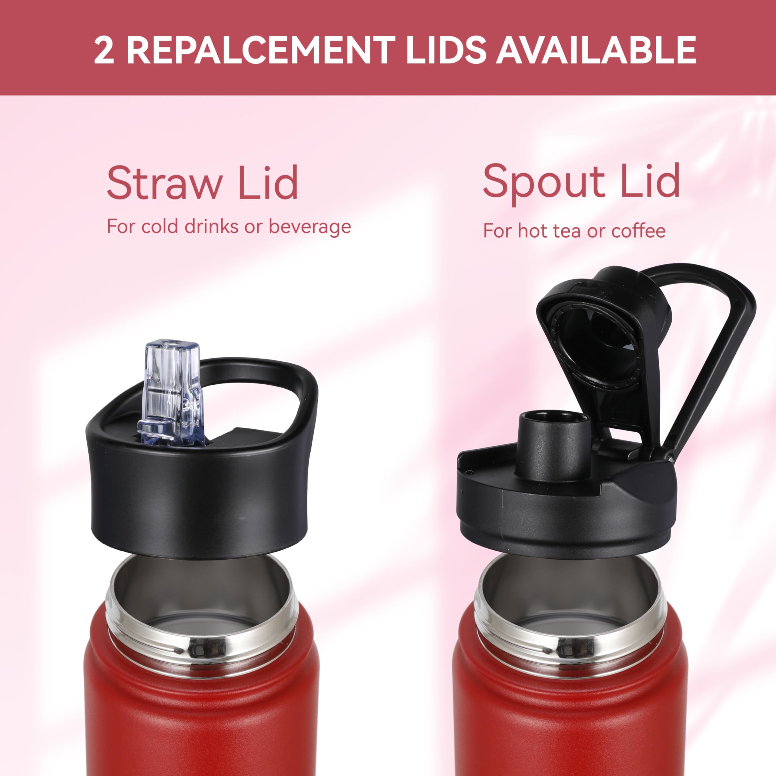 HASLE OUTFITTERS Botella roja con tapa cierre hermético, ideal para escuela y deporte.