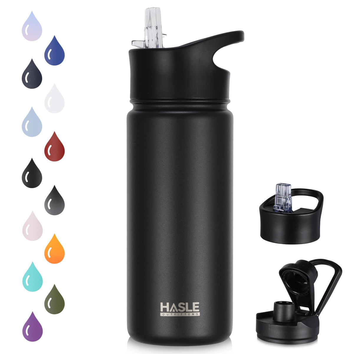 HASLE OUTFITTERS botella aislada 16oz de doble pared mantiene bebidas frías.