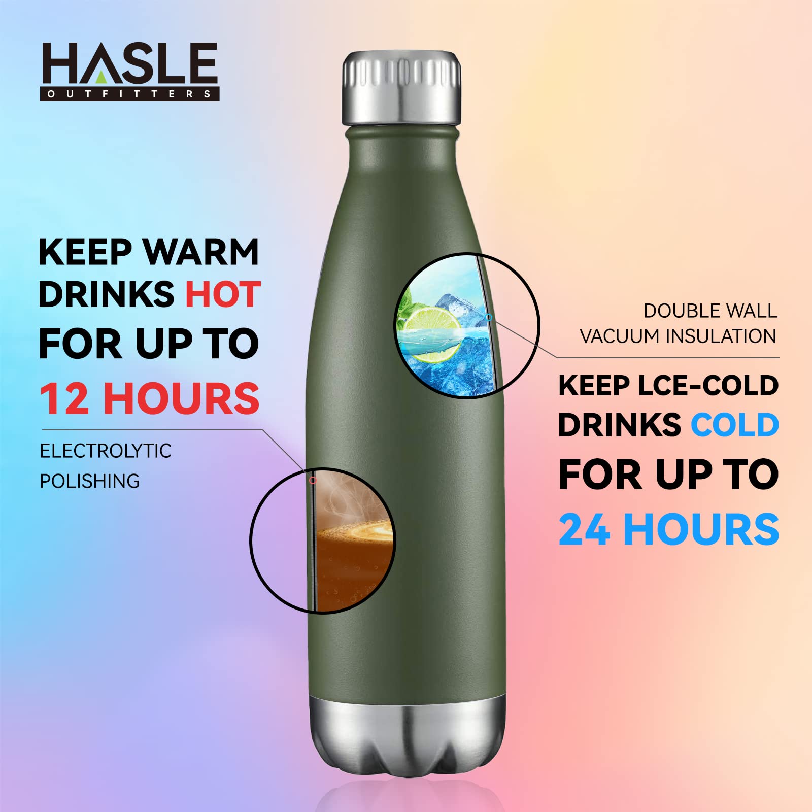 Diseño ergonómico en forma de botella para llevarlo fácilmente.