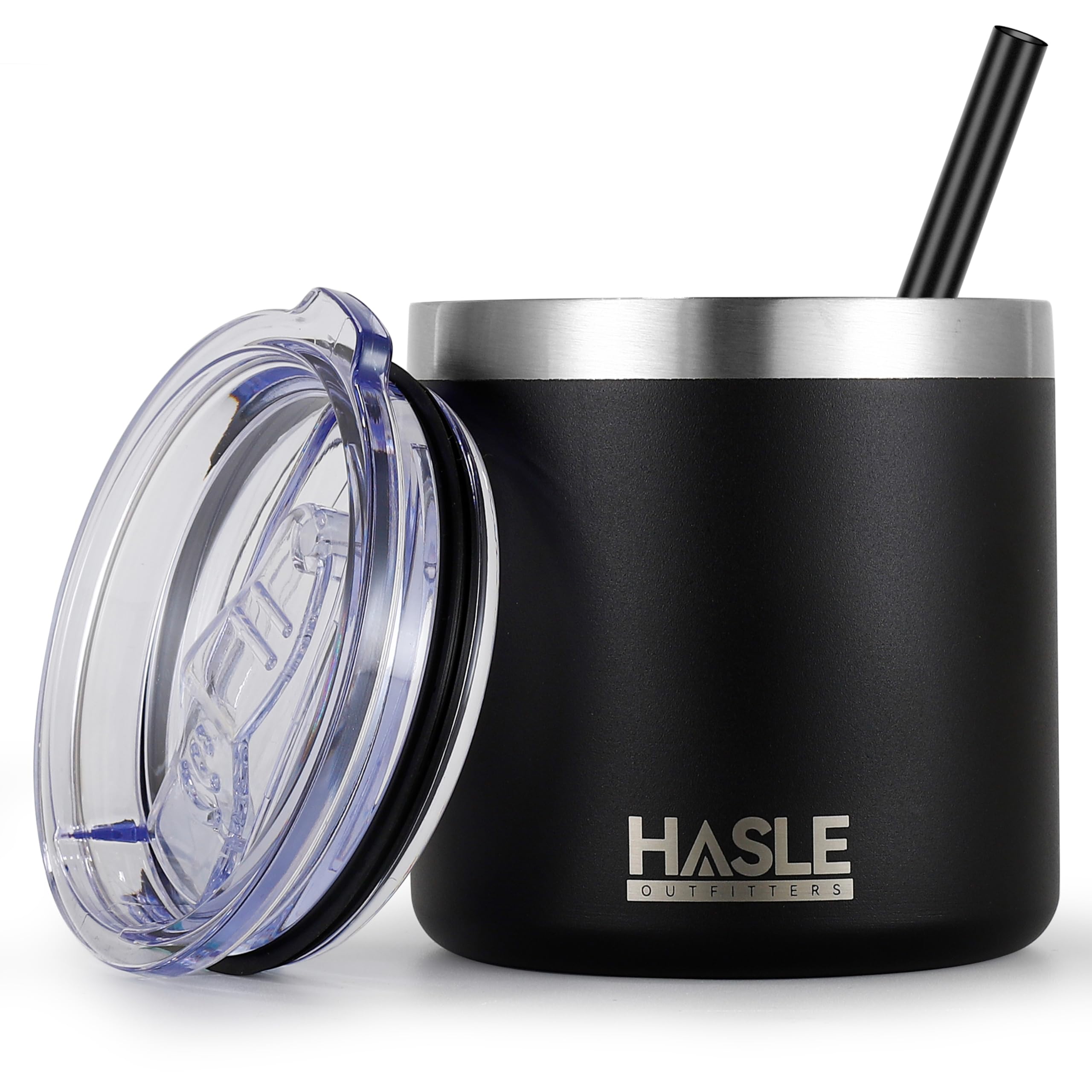 HASLE OUTFITTERS taza aislada de 10oz con tapa y sorbete para bebidas en movimiento.