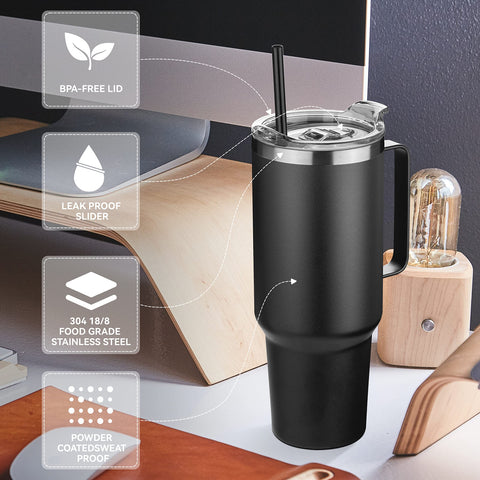 HASLE OUTFITTERS termo 40oz con tapa deslizante para evitar fugas en viaje.