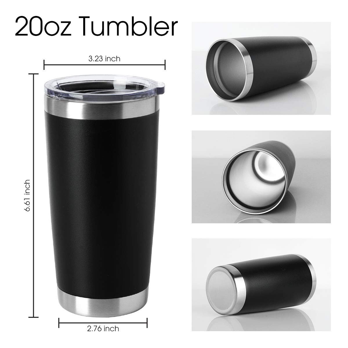 Vaso HASLE OUTFITTERS 20oz con tapa sin BPA y junta removible para limpieza.