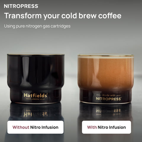 Hatfields London cartuchos nitro para bebidas en copa, experiencia nitro.