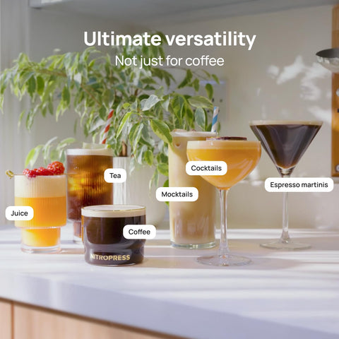 Hatfields London Original NitroPress: infusiones de sabores naturales para bebidas frías.