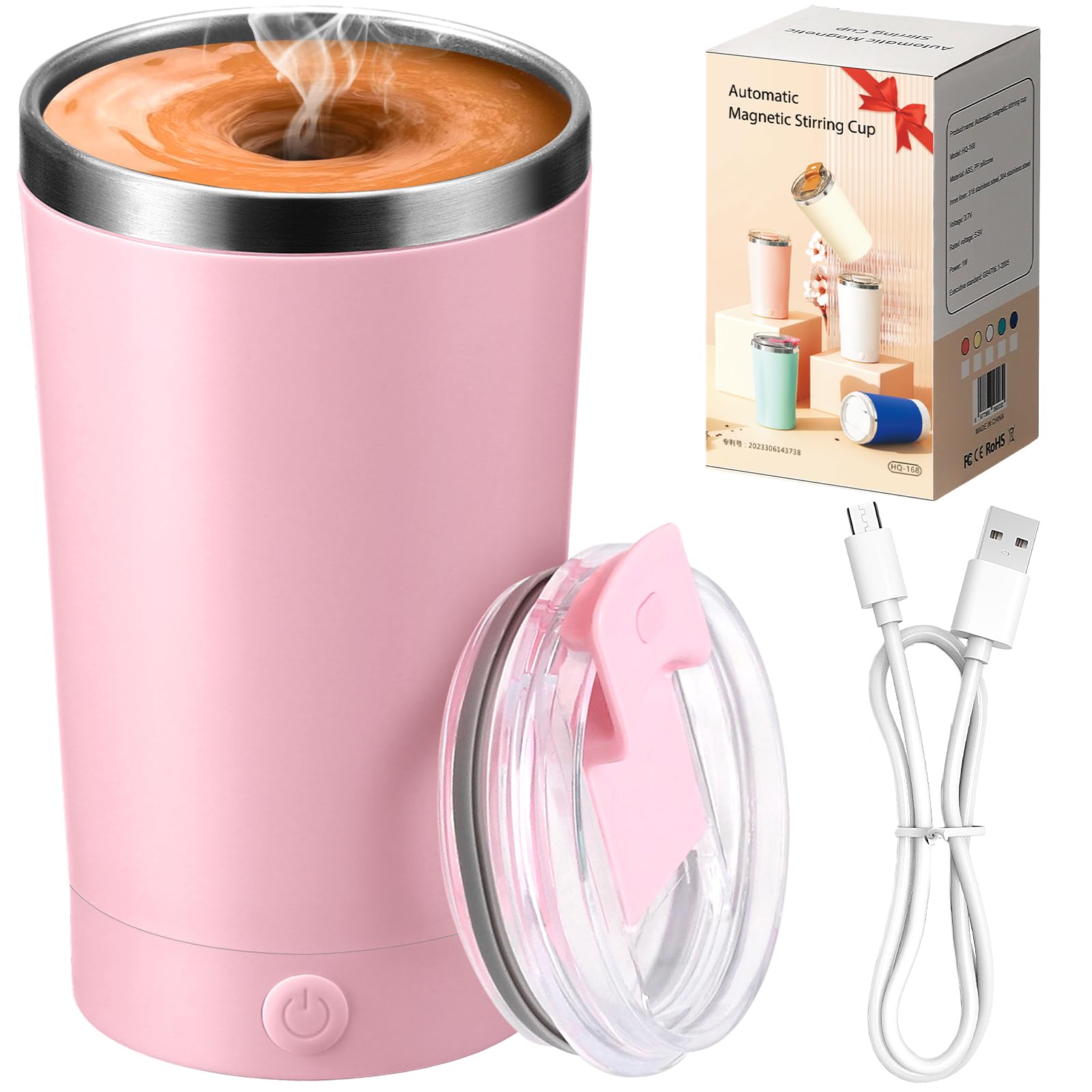 Taza automezcladora Hatisan de 400 ml para café y bebidas calientes.