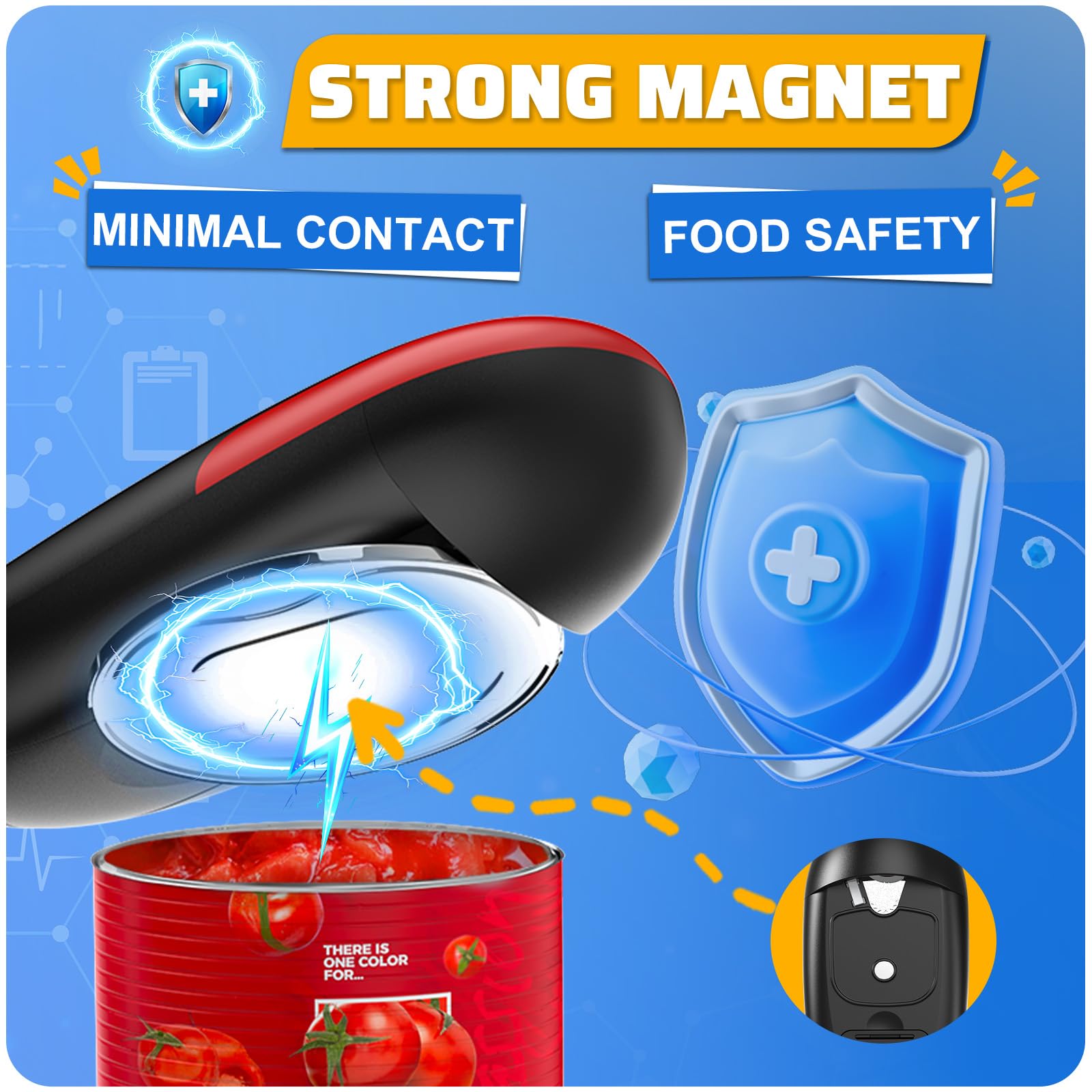 HattyRoom abrelatas sistema de seguridad, reduce riesgos durante el manejo.