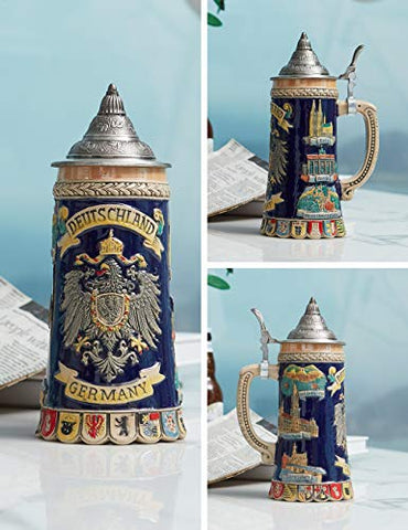 HAUCOZE copa cerámica relieve detallado resalta el escudo y el arte tradicional.
