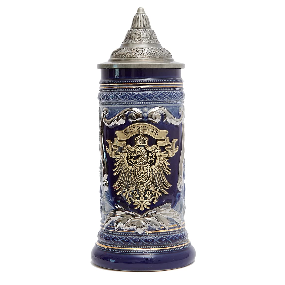 HAUCOZE Stein cerámico con relieve de castillo y águila alemana para cerveza fría.