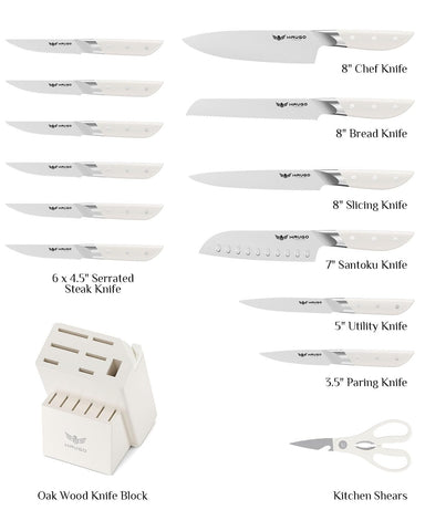 Cuchillo chef Haugo 8 pulgadas, filo alemán para cortes precisos.