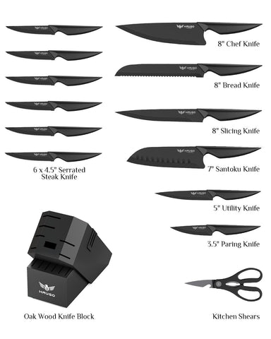 Cuchillo chef Haugo 8 pulgadas, filo preciso para cortar carnes y verduras.
