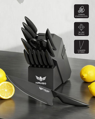 Cuchillo rebanar Haugo 8 pulgadas, ideal para filetear y cortar con precisión.