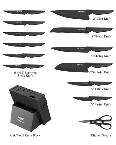 Cuchillo chef Haugo Panther de 8 pulgadas para cortes precisos y uniformes.