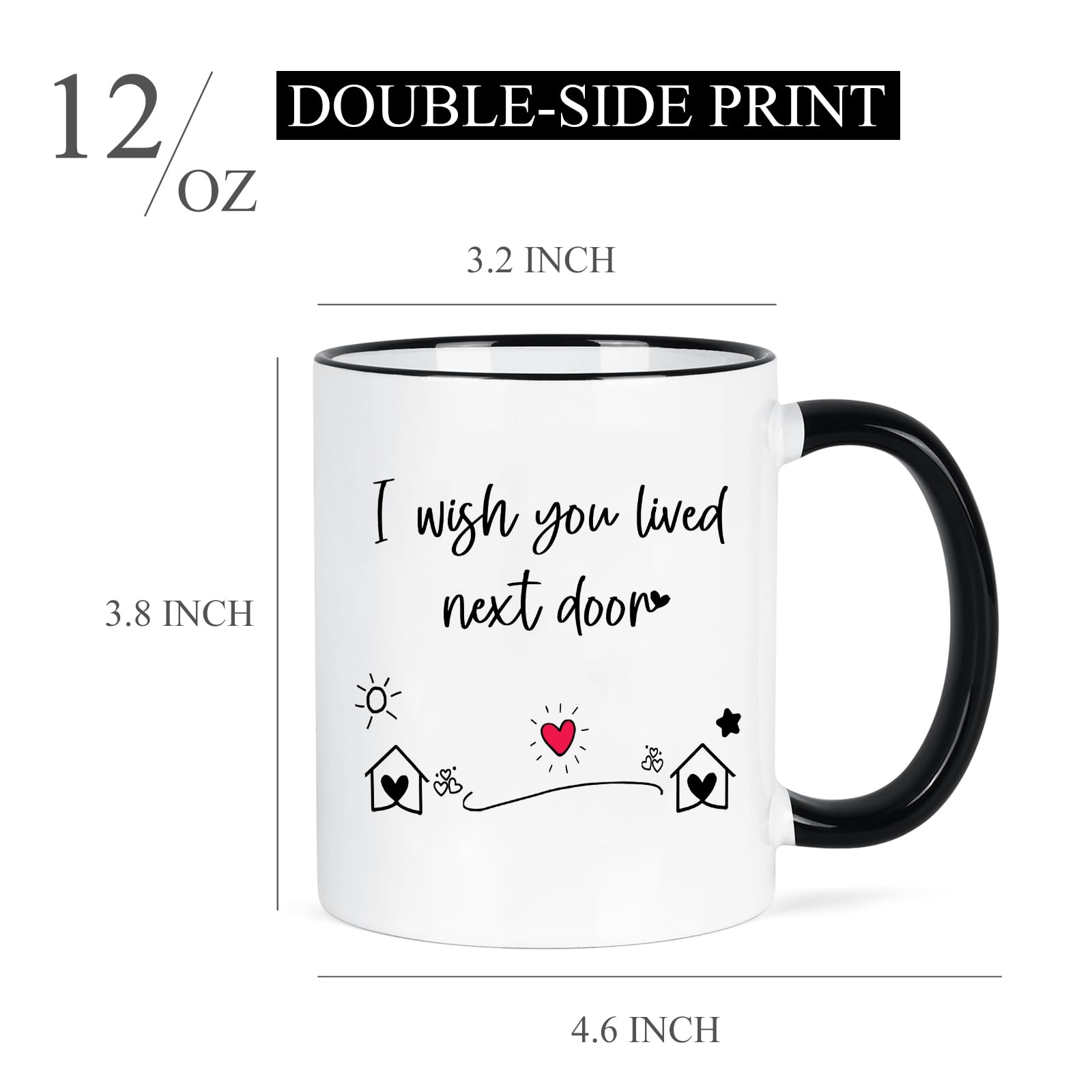 Taza Haukea en negro con diseño único, regalo significativo