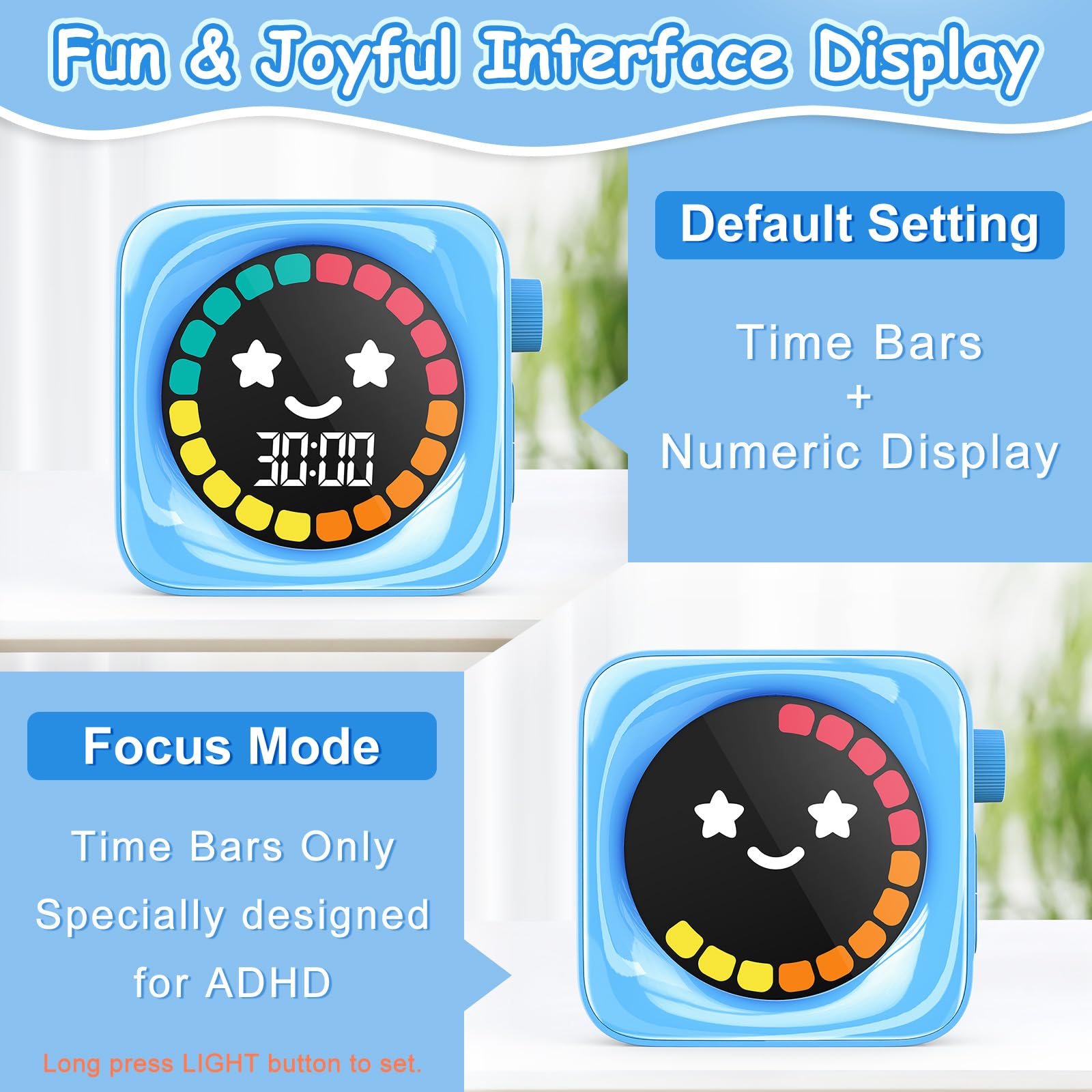 HAUKINIX temporizador visual con pantalla iluminada para leer en ambientes oscuros
