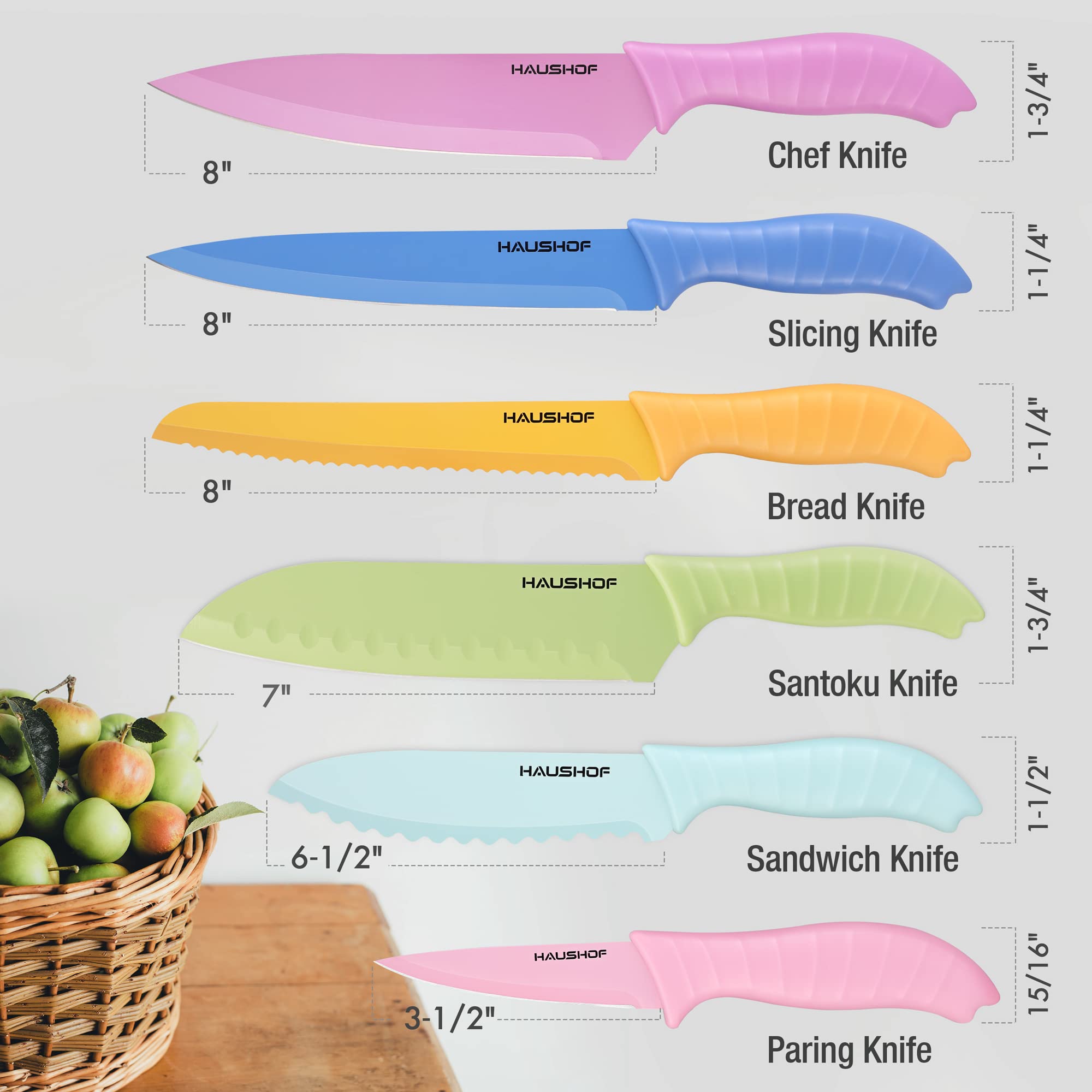 HAUSHOF cuchillo chef 8 pulgadas para rebanar con precisión