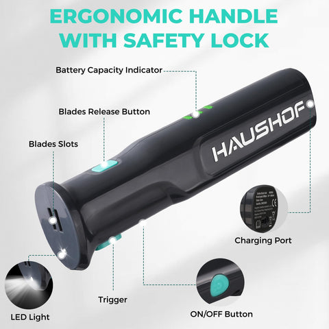 HAUSHOF cuchillo eléctrico para pan de 7 pulgadas con rebanadas uniformes