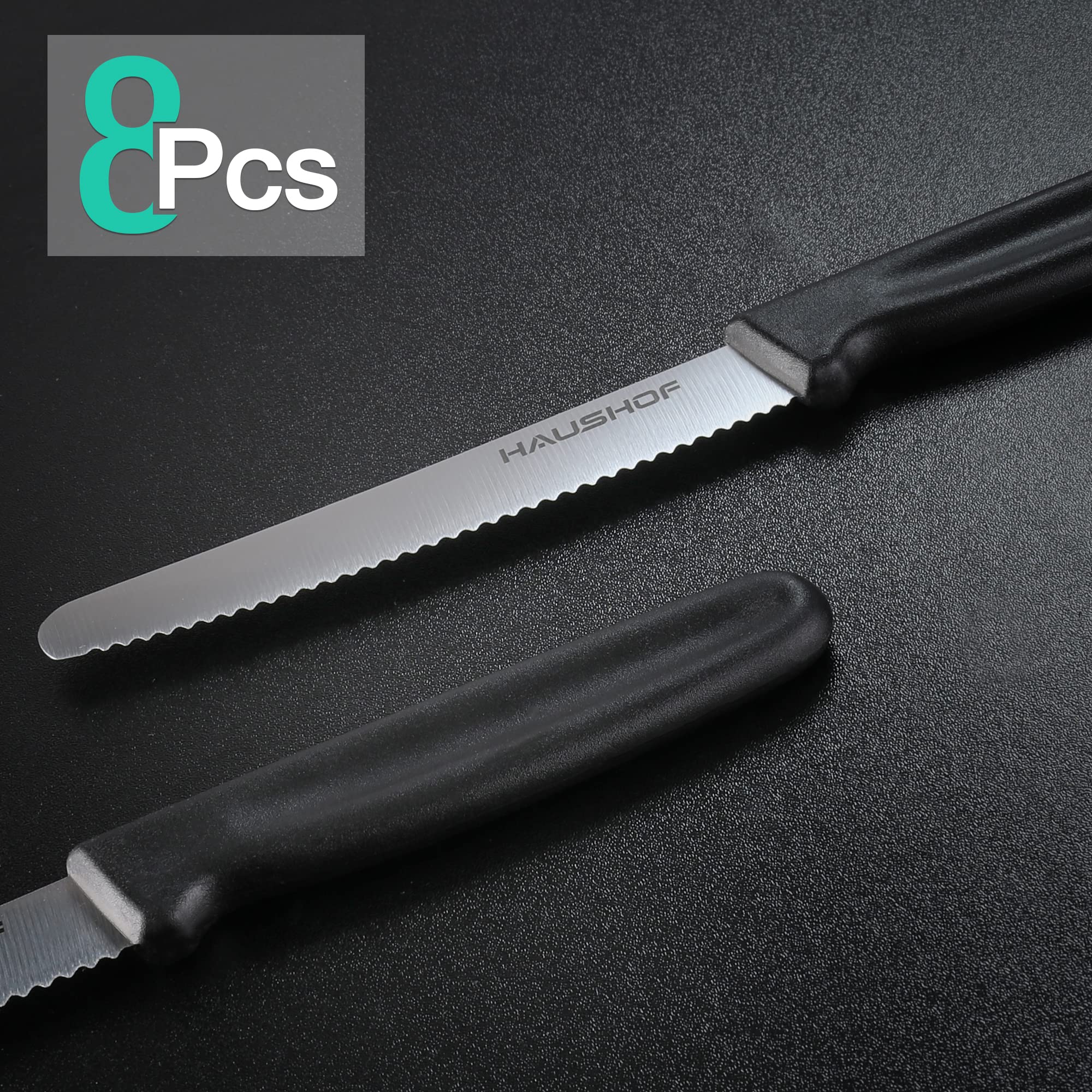 Cuchillo serrado HAUSHOF, hoja de acero inoxidable para cortes limpios