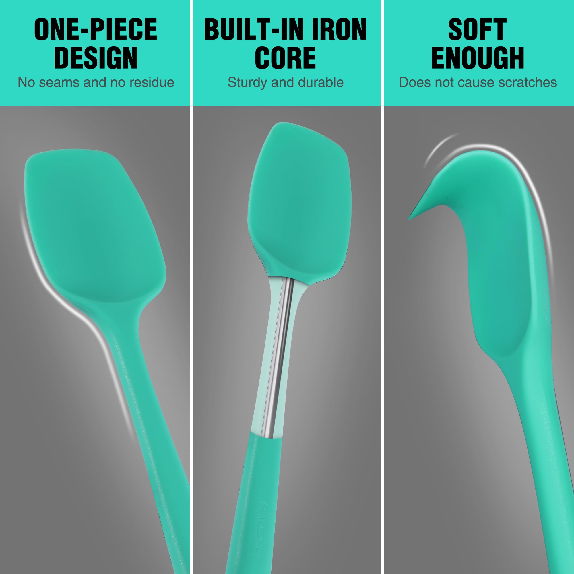 HAUSHOF espátula de silicona con cuchara para mezclar recetas suaves