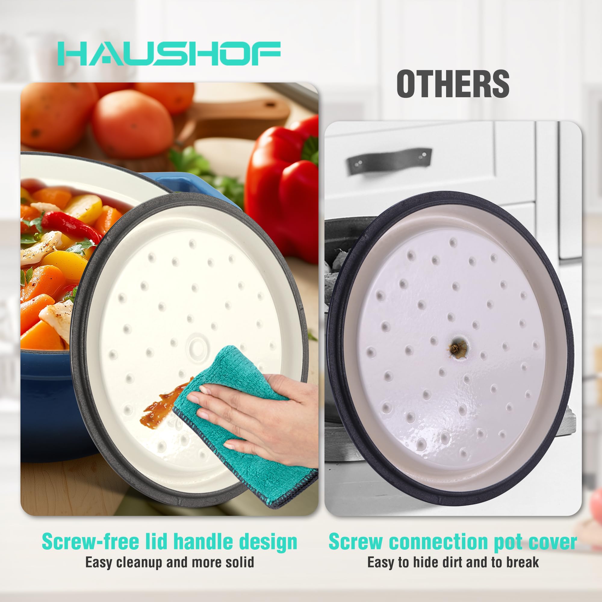 HAUSHOF: interior esmaltado antiadherente, más fácil de limpiar.