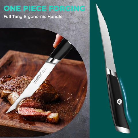 HAUSHOF cuchillo para cortar vegetales junto al bistec sin esfuerzo.
