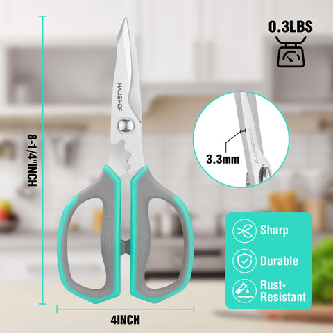 HAUSHOF tijeras de cocina, diseño ergonómico para mayor confort.