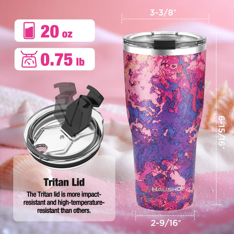 HAUSHOF tumbler 20oz camuflaje Veil, mantiene fría por horas.