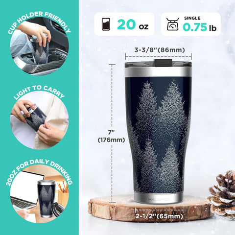 HAUSHOF vaso 20oz azul navy doble pared y portable