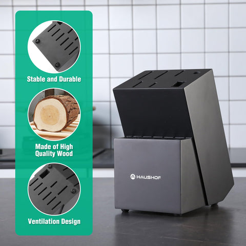 HAUSHOF afilador de acero 8 pulgadas, mantiene el filo entre usos.