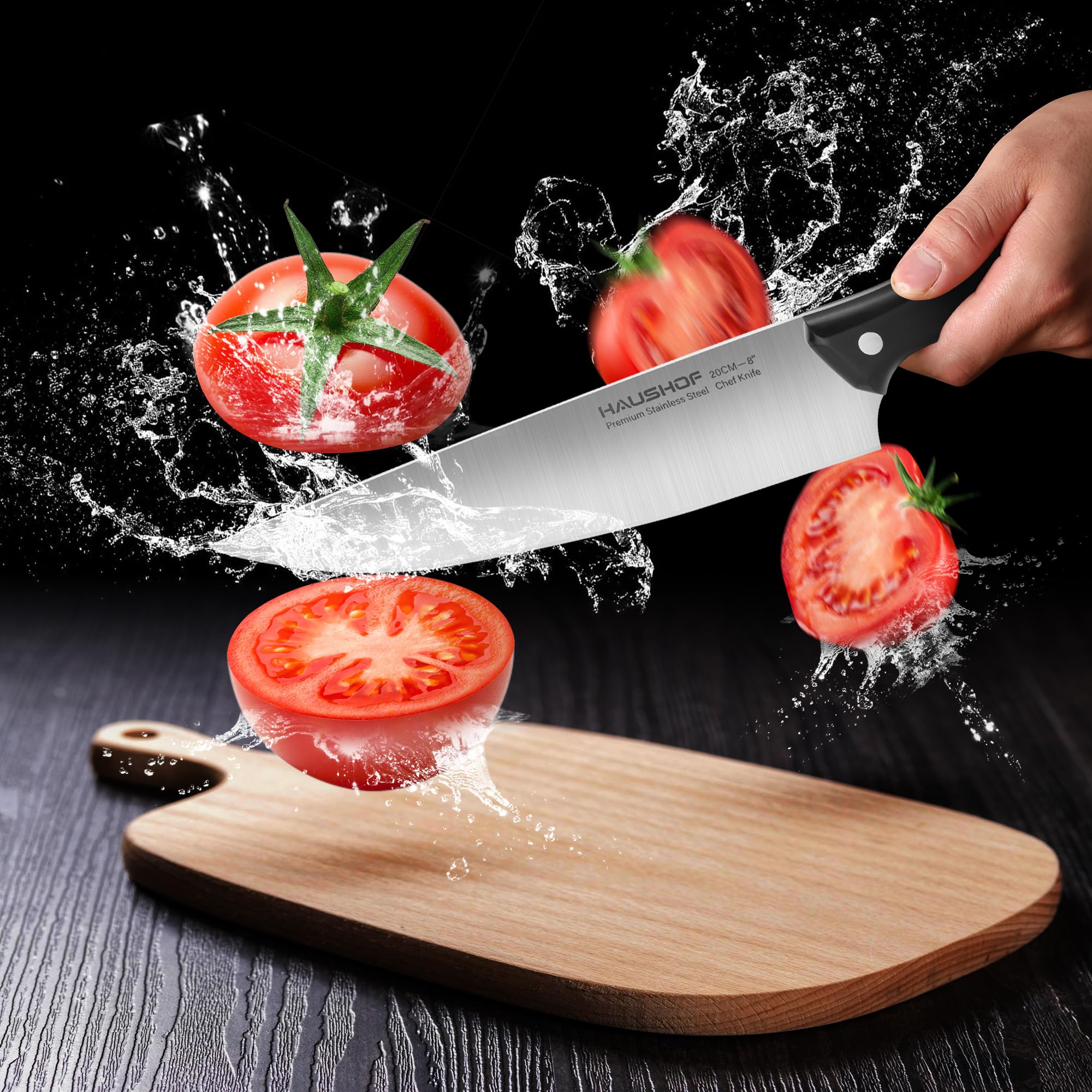 HAUSHOF cuchillo pan 8 pulgadas corta pan sin aplastar ni deshilachar.